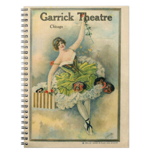 Carnet 1910 Jovely Woman Thespian Garrick Theatre Chicago