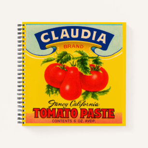 Carnet 1930 Claudia pâte de tomate imprimé étiquette