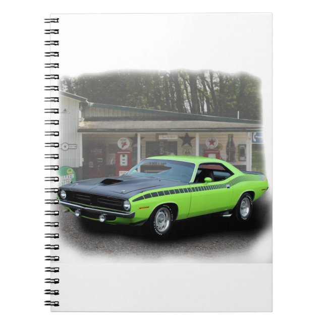 Carnet 1970 Plymouth AAR Cuda dans la série de stations d (Devant)