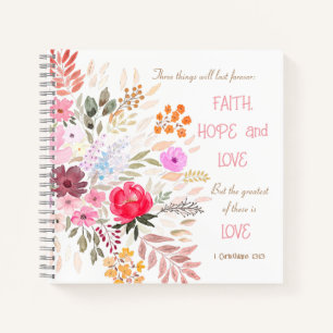 Carnet 1 Corinthiens 13:13 Foi Espoir Amour Printemps Flo