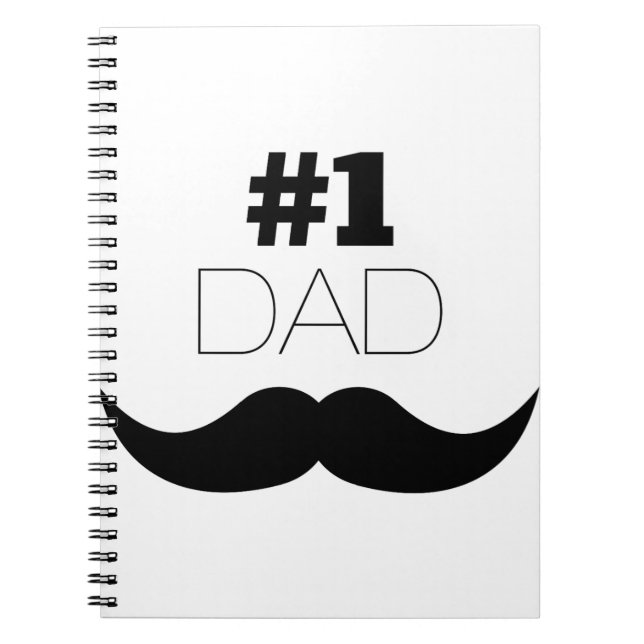 Carnet #1 Papa Mustache noire - Numéro Un (Devant)