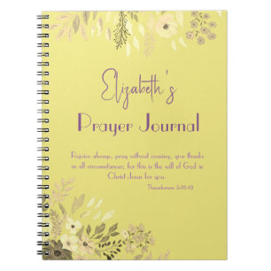 Carnet 1 Thessaloniciens 5:16-18 - Prière Florale Lilac O