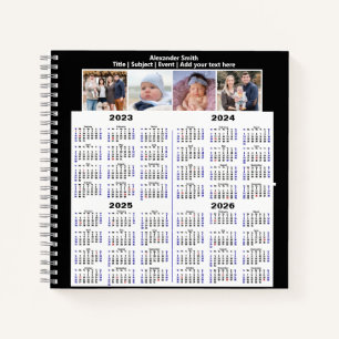 Carnet 2023 2024 2025 2026 Calendrier personnalisé photo 