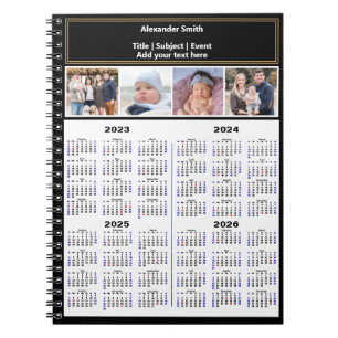 Carnet 2023 2024 2025 2026 Calendrier personnalisé photo 
