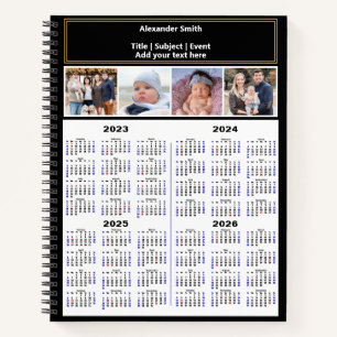 Carnet 2023 2024 2025 2026 Calendrier Photo personnalisée