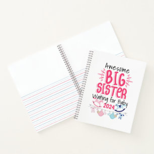 Carnet 2024 Big Sister Attente de nouveau bébé frère