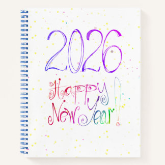Carnet 2026 happy new year handlettering Spiral Notebook