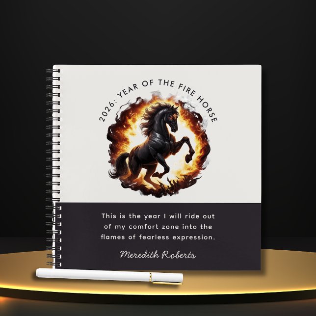 Carnet 2026 Year of the Fire Horse Motivational Quote (2026 Year of the Fire Horse Motivational Quote Notebook 8.5 x 8.5)