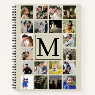 Carnet 20 photo collage Black Biege Motif Famille