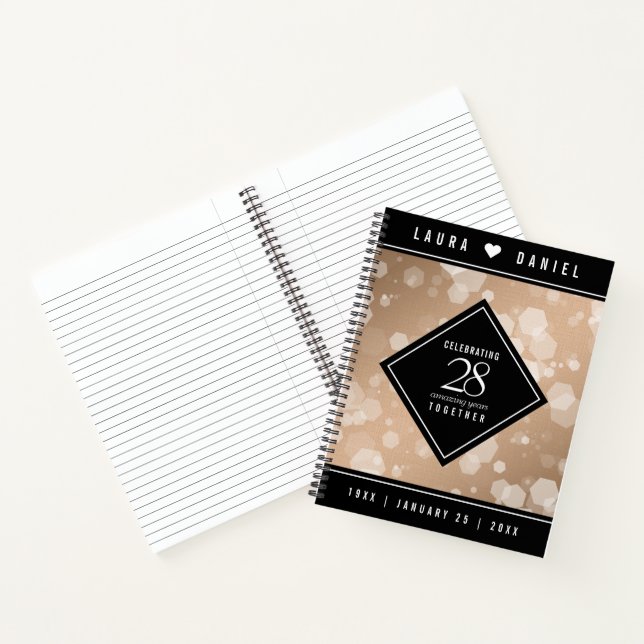 Carnet 28e anniversaire du Mariage de lin élégant (Intérieur)
