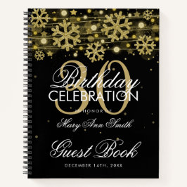 Carnet 30e anniversaire Guestbook Gold Black Winter