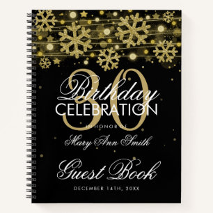 Carnet 30e anniversaire Guestbook Gold Black Winter