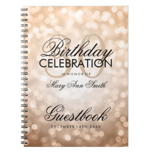 Carnet 30ème lumière de parties scintillantes d'en cuivre