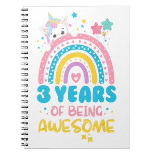 Carnet 3 Ans d'être stupéfiant arc-en-ciel 3e anniversair