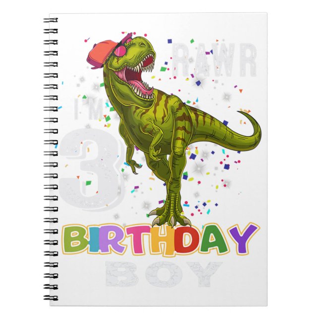 Carnet 3 Year Old Toxits Kids 3rd Birthday Boy Dinosaur R (Devant)