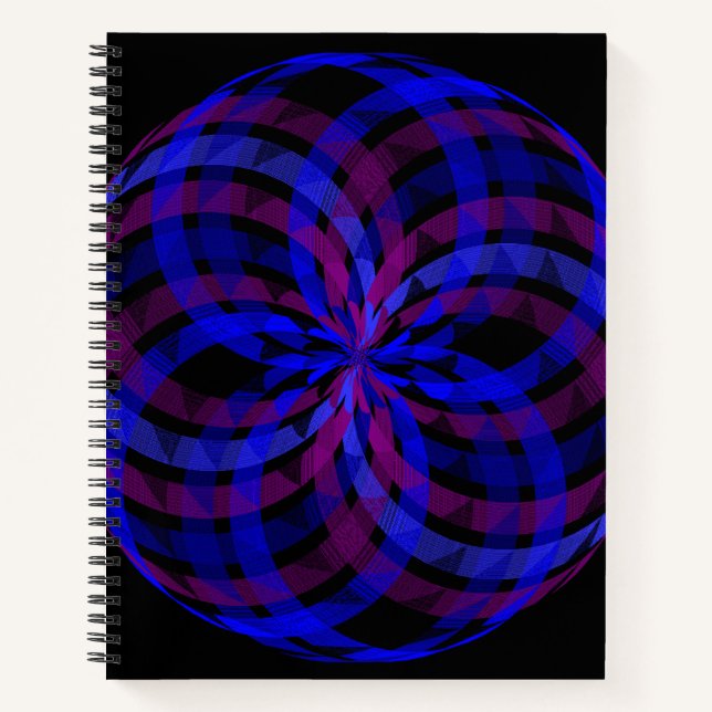 Carnet 3D Center Flower Petal Geometric Spiral Notebook (Devant)