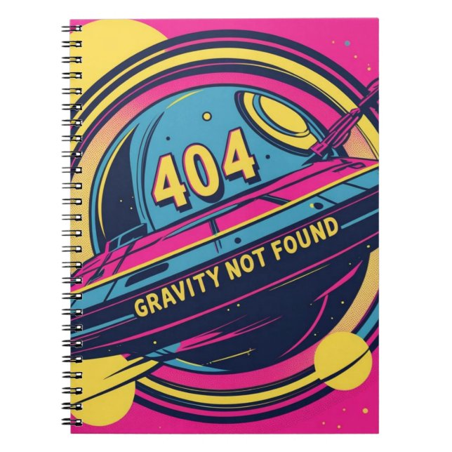 Carnet 404 Gravité introuvable - Art Spop Rétro (Devant)