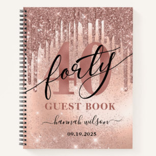 Carnet 40e Anniversaire Rose Parties scintillant Or & Foi