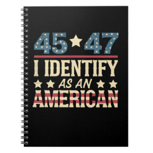 Carnet 45 47 Je m'identifie comme un drapeau américain Tr