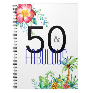 Carnet 50 et cinquantième fête d'anniversaire tropicale