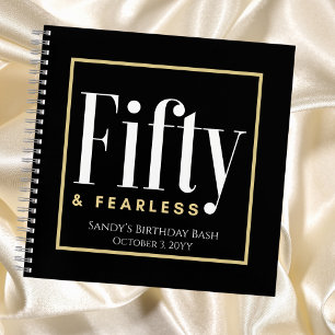 Carnet 50 & Fearless Anniversaire Elégant moderne Black C
