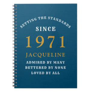 Carnet 50e anniversaire 1971 Blue Gold pour sa personnali