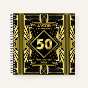 Carnet 50e anniversaire Art Déco Gold Black Great Gatsby