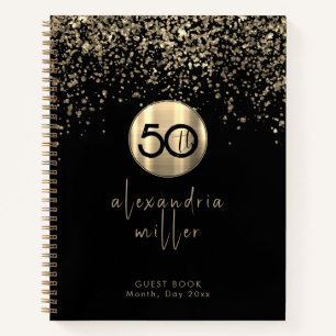Carnet 50e anniversaire Black Gold Parties scintillant li