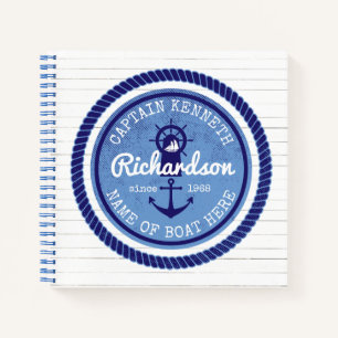 Carnet 50e anniversaire capitaine Ancre de corde nautique