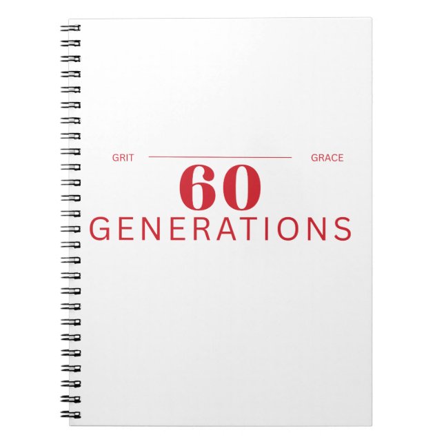Carnet 60 générations de détermination et de grâce (Devant)