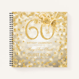 Carnet 60e anniversaire Guestbook Gold Glam Lights