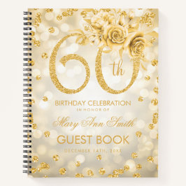 Carnet 60e anniversaire Guestbook Gold Glam Lights