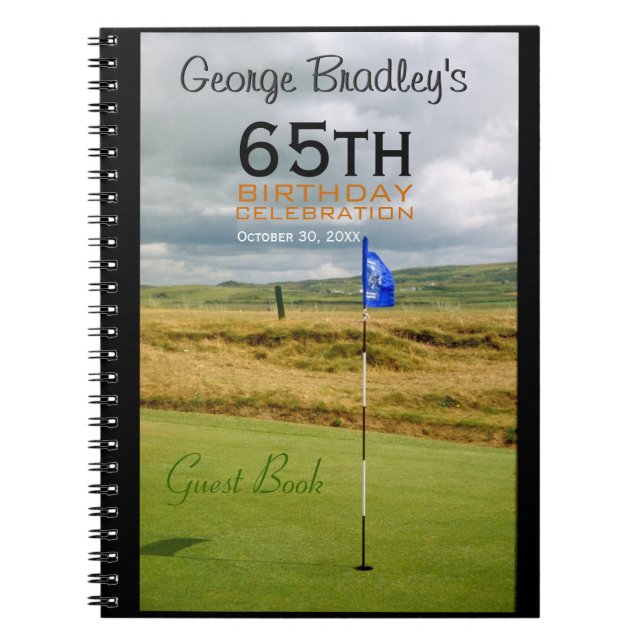 Carnet 65e anniversaire Celebration Golf Custom Guest Boo (Devant)
