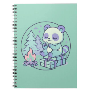 Carnet 6,5 po x 8,75 po Panda mignonne Pastel par le feu 