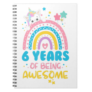 Carnet 6 Ans d'être merveilleux arc-en-ciel 6e Anniversai