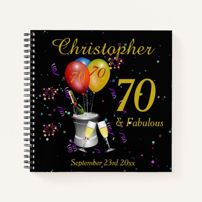 Carnet 70e anniversaire Fête de la fête noire Invité (Devant)