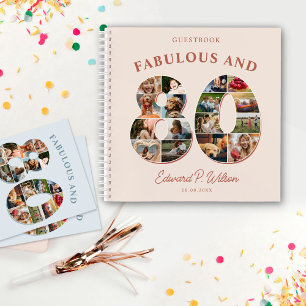 Carnet 80e anniversaire Photo Collage Milestone Guestbook