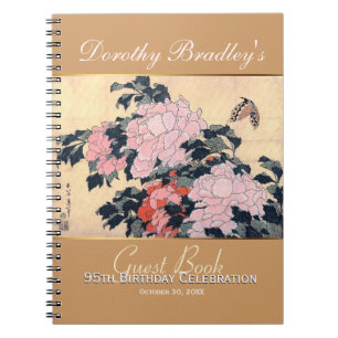 Carnet 95e anniversaire Fête papillon Guest personnalisé