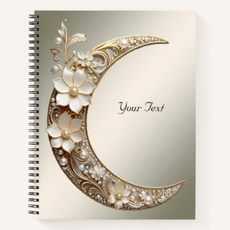 Carnet à cadre de lune croissante décoratif