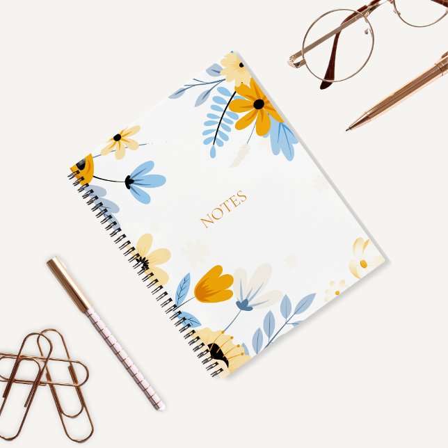 Carnet à couverture rigide à spirale florale (Créateur téléchargé)