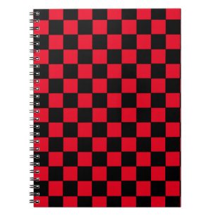 Carnet à damiers rouge et noir