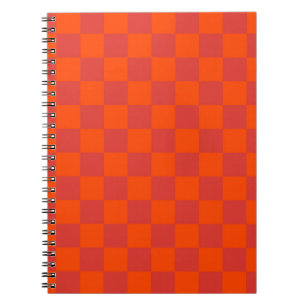Carnet À damiers rouge orange En vichy Motif