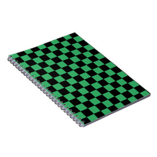 Carnet à damiers vert et noir