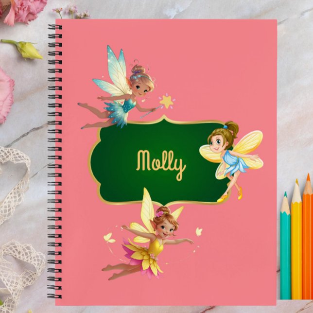 Carnet à écrire et à dessiner pour filles (Pink Fairy Notebook for Girls – Cute Magical Journal with Sparkles & Wings)