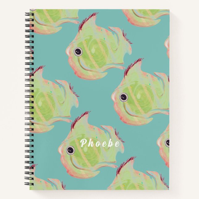 Carnet à la spirale de poisson mignon (Devant)