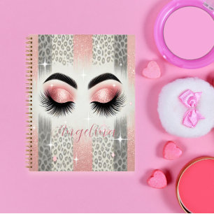 Carnet à lanières scintillantes rose Glam