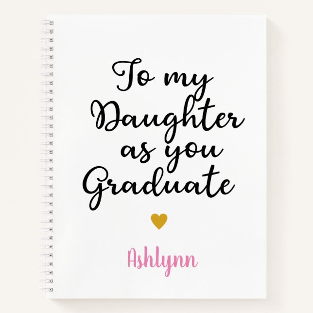 Carnet À Ma Fille En Tant Que Diplôme (Devant)