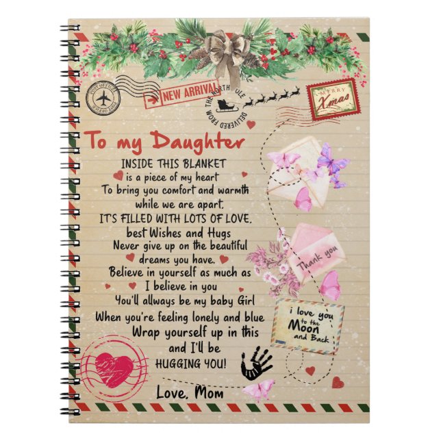 Carnet À Mon Cadeau Fille, Lettre D'Amour Fille Et Maman (Devant)