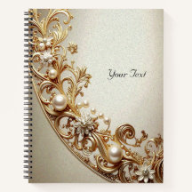 Carnet à motif doré orné