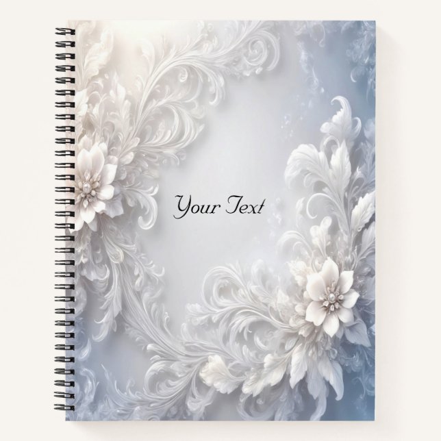 Carnet à motif floral blanc (Devant)